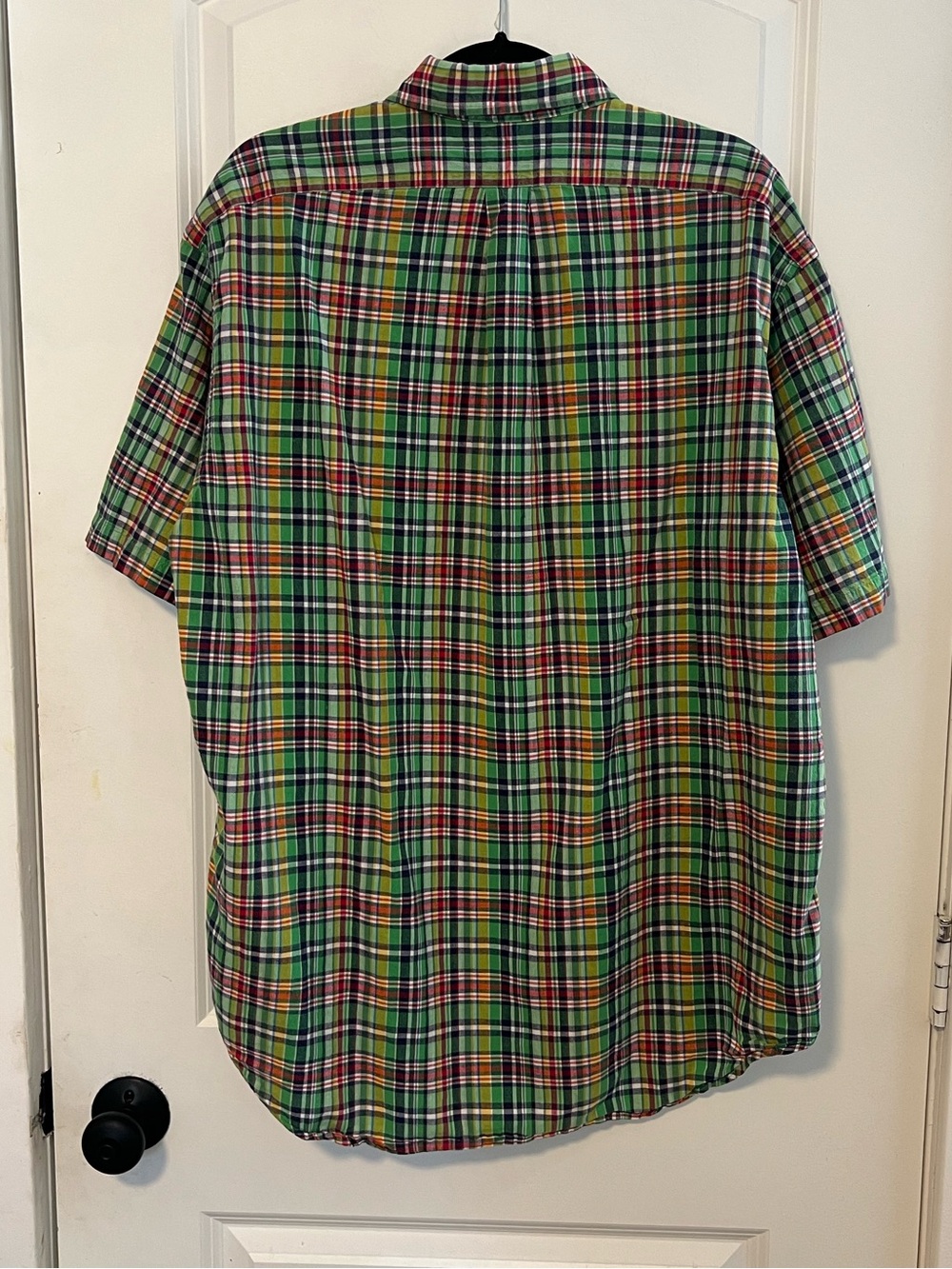 VNTG Ralph Lauren Short Sleeve Blake Button Down Madras Plaid Preppy - Picture 3 of 5